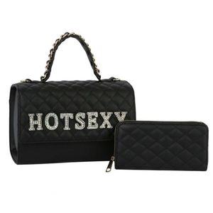 Quilted box satchel set